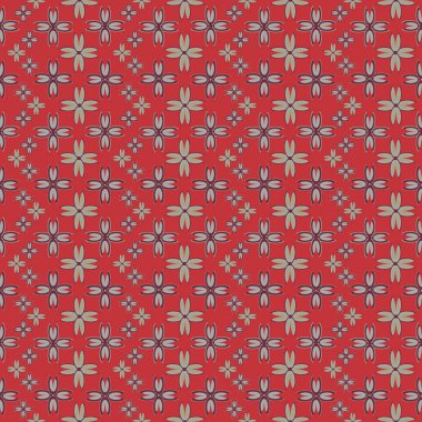 Çiçekler, vektör çizim ile çok renkli geometrik seamless modeli 