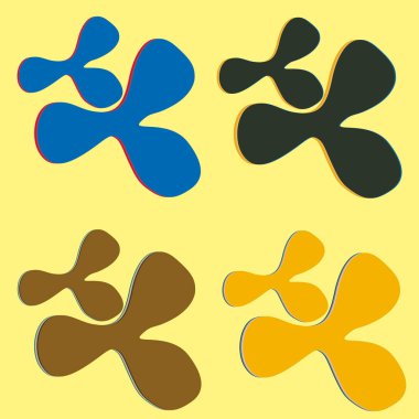 Su sıçramalarına ve parlak renkli boya arka plan üzerinde izole BLOB'lar vektör.