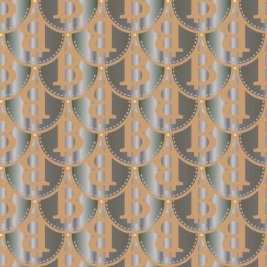 Renkli bitcoins işaretleri ile mali seamless modeli