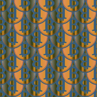 Renkli bitcoins işaretleri ile mali seamless modeli