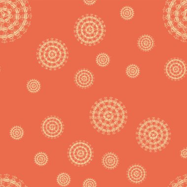 Sorunsuz soyut mandala desen. Basit şekiller oluşan süsleme. 