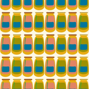 Kavanoz ile rustik ev konserve yeni dikişsiz desen arka planı için.