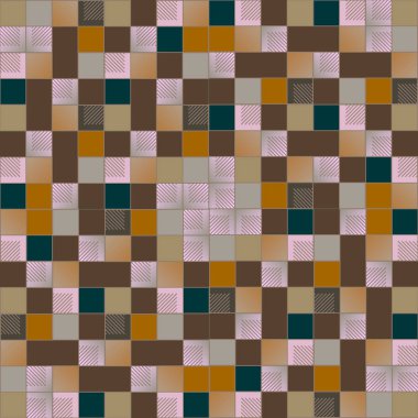 sanatsal küpleri ve kareleri şekiller duvar kağıdı, sorunsuz tasarlamak vektör çizim 