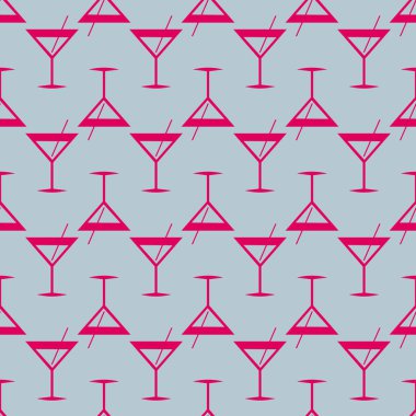 Tropik kokteyller desen, renkli kesintisiz vektör çizim