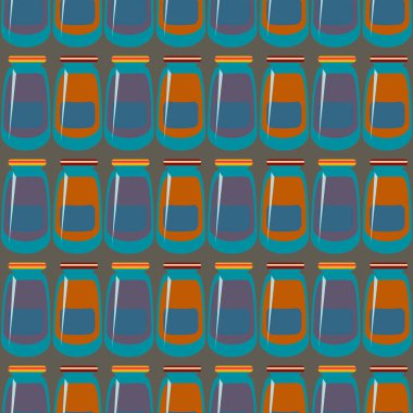 Kavanoz ile rustik ev konserve yeni dikişsiz desen arka planı için.