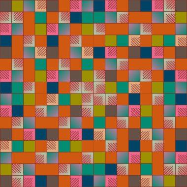 sanatsal küpleri ve kareleri şekiller duvar kağıdı, sorunsuz tasarlamak vektör çizim 