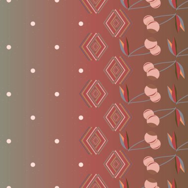 Şirin kiraz seamless modeli. Vektör çizim.