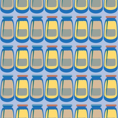 Kavanoz ile rustik ev konserve yeni dikişsiz desen arka planı için.