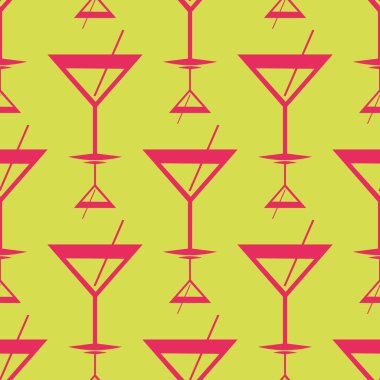 Tropik kokteyller desen, renkli kesintisiz vektör çizim
