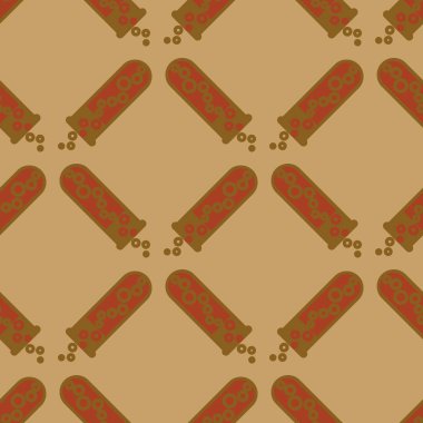 Kimya test tüpleri parlak arka plan üzerinde. Seamless modeli.