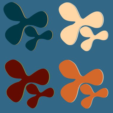 Su sıçramalarına ve parlak renkli boya arka plan üzerinde izole BLOB'lar vektör.