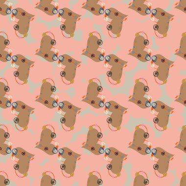 Soyut kalp doodle arka plan için seamless modeli. 