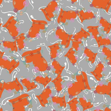 Soyut kalp doodle arka plan için seamless modeli. 