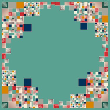 sanatsal küpleri ve kareleri şekiller duvar kağıdı, sorunsuz tasarlamak vektör çizim 