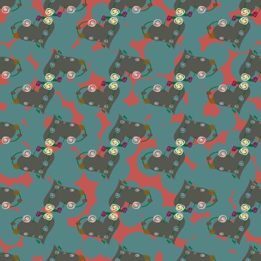 Soyut kalp doodle arka plan için seamless modeli. 