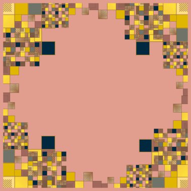 sanatsal küpleri ve kareleri şekiller duvar kağıdı, sorunsuz tasarlamak vektör çizim 