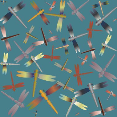 Yusufçuk seamless modeli. Vektör çizimler.