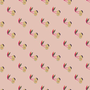 Şirin kiraz seamless modeli. Vektör çizim.