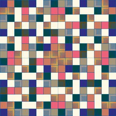 sanatsal küpleri ve kareleri şekiller duvar kağıdı, sorunsuz tasarlamak vektör çizim 