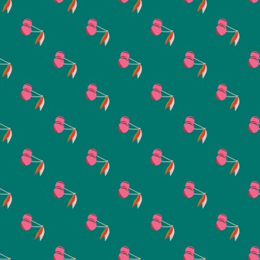 Şirin kiraz seamless modeli. Vektör çizim.