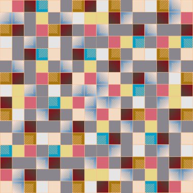 sanatsal küpleri ve kareleri şekiller duvar kağıdı, sorunsuz tasarlamak vektör çizim 