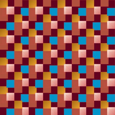 sanatsal küpleri ve kareleri şekiller duvar kağıdı, sorunsuz tasarlamak vektör çizim 