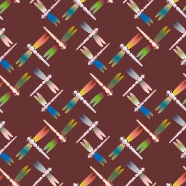 Dekoratif renkli seamless modeli ile şirin yusufçuk