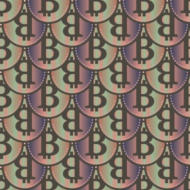 Renkli bitcoins işaretleri ile mali seamless modeli
