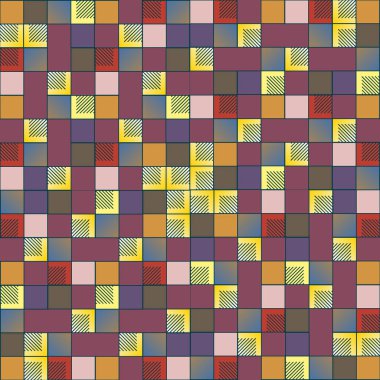 sanatsal küpleri ve kareleri şekiller duvar kağıdı, sorunsuz tasarlamak vektör çizim 