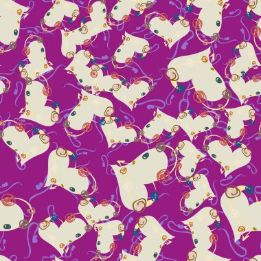 Soyut kalp doodle arka plan için seamless modeli. 