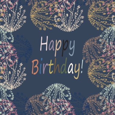 Çiçek desenli harflerle kutlu olsun çok renkli el çekilmiş