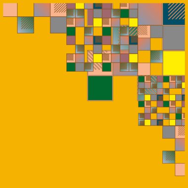 renkli soyut grafik piksel, vektör çizim küpleri ve kareler