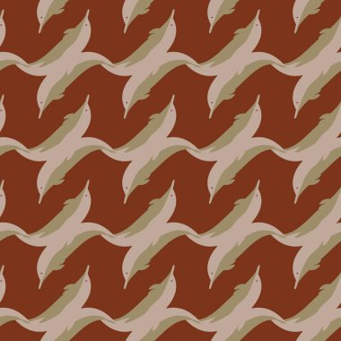 Dekoratif renkli seamless modeli sevimli yunuslar ile