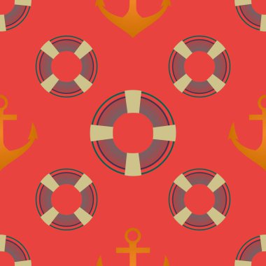 deniz karikatür düz yinelenen desen. illüstrasyon