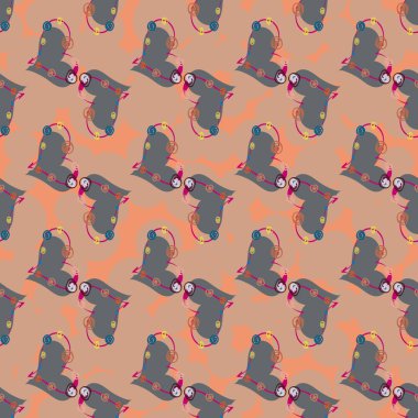 Soyut kalp doodle arka plan için seamless modeli. 