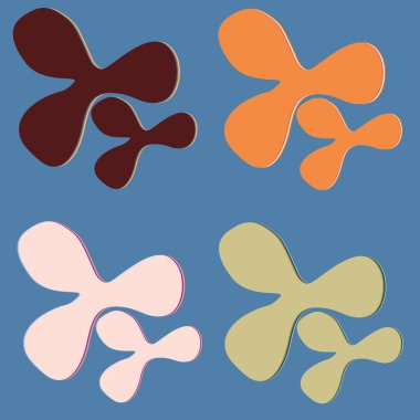 Su sıçramalarına ve parlak renkli boya arka plan üzerinde izole BLOB'lar vektör.