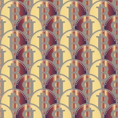 Renkli bitcoins işaretleri ile mali seamless modeli