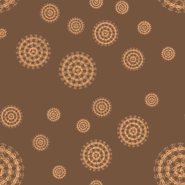 Sorunsuz soyut mandala desen. Basit şekiller oluşan süsleme. 