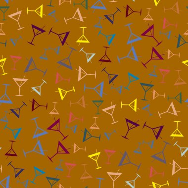 Tropik kokteyller desen, renkli kesintisiz vektör çizim
