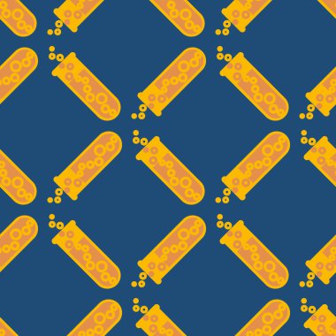 Kimya test tüpleri parlak arka plan üzerinde. Seamless modeli.