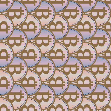 Renkli bitcoins işaretleri ile mali seamless modeli