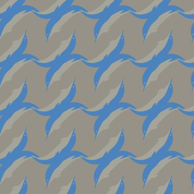 Dekoratif renkli seamless modeli sevimli yunuslar ile