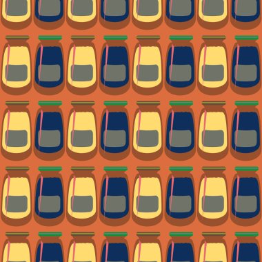 Kavanoz ile rustik ev konserve yeni dikişsiz desen arka planı için.