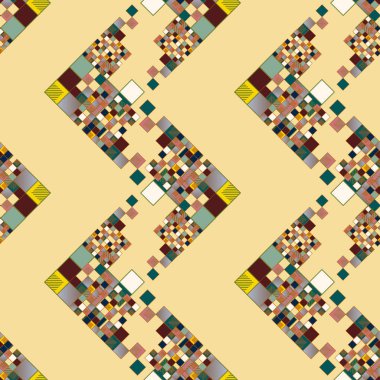 sanatsal küpleri ve kareleri şekiller duvar kağıdı, sorunsuz tasarlamak vektör çizim 