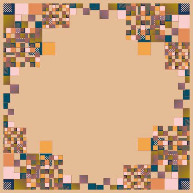 sanatsal küpleri ve kareleri şekiller duvar kağıdı, sorunsuz tasarlamak vektör çizim 