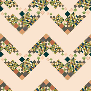 sanatsal küpleri ve kareleri şekiller duvar kağıdı, sorunsuz tasarlamak vektör çizim 