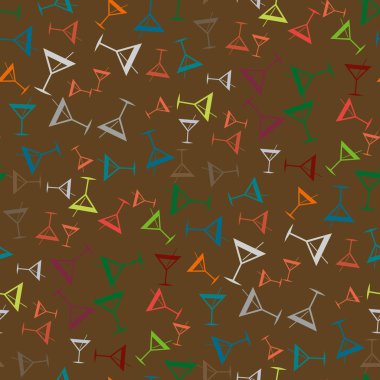 Tropik kokteyller desen, renkli kesintisiz vektör çizim