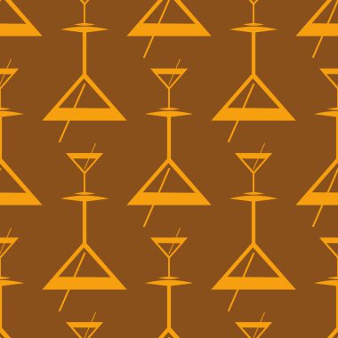 Tropik kokteyller desen, renkli kesintisiz vektör çizim