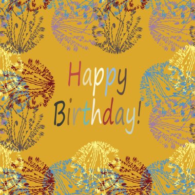 Çiçek desenli harflerle kutlu olsun çok renkli el çekilmiş