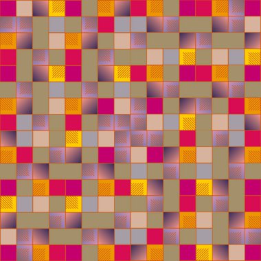 grafik Mozaik, vektör çizim küpleri ve kareler